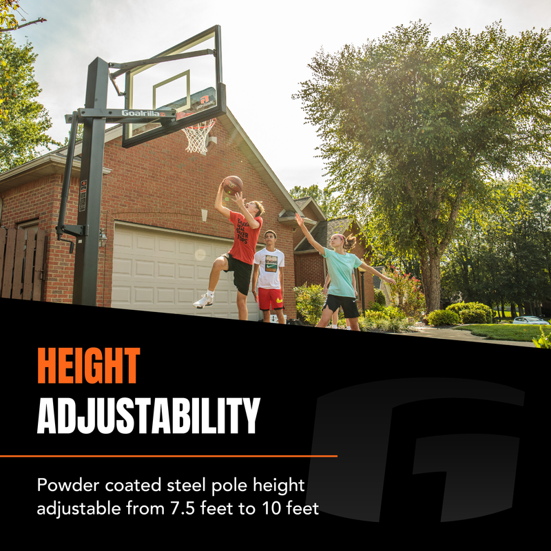 height adjustable bball hoop from goalrilla powder coated steel