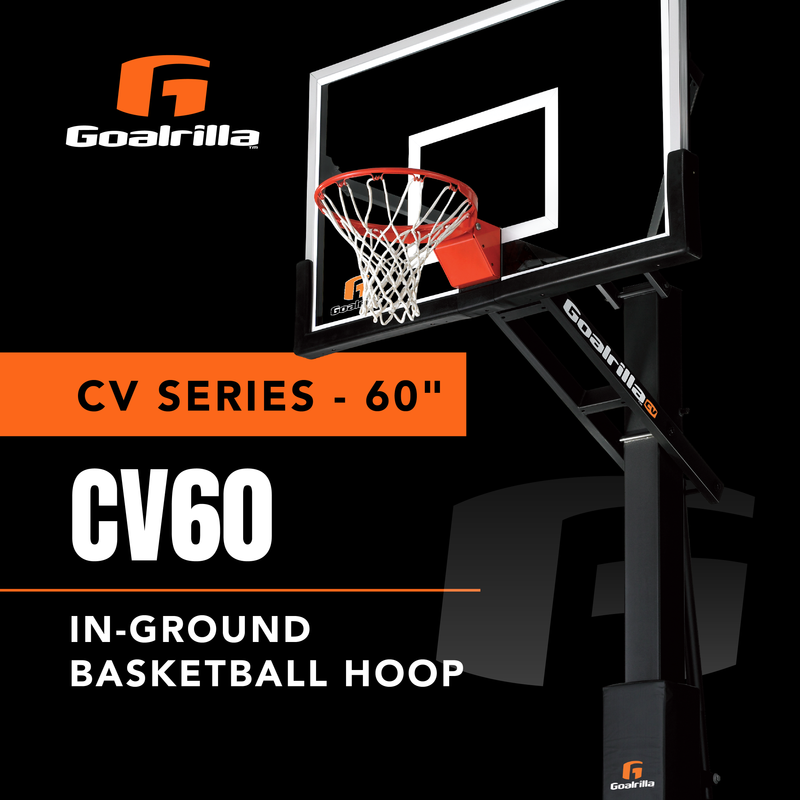 clear view backboard in ground basketball goal 